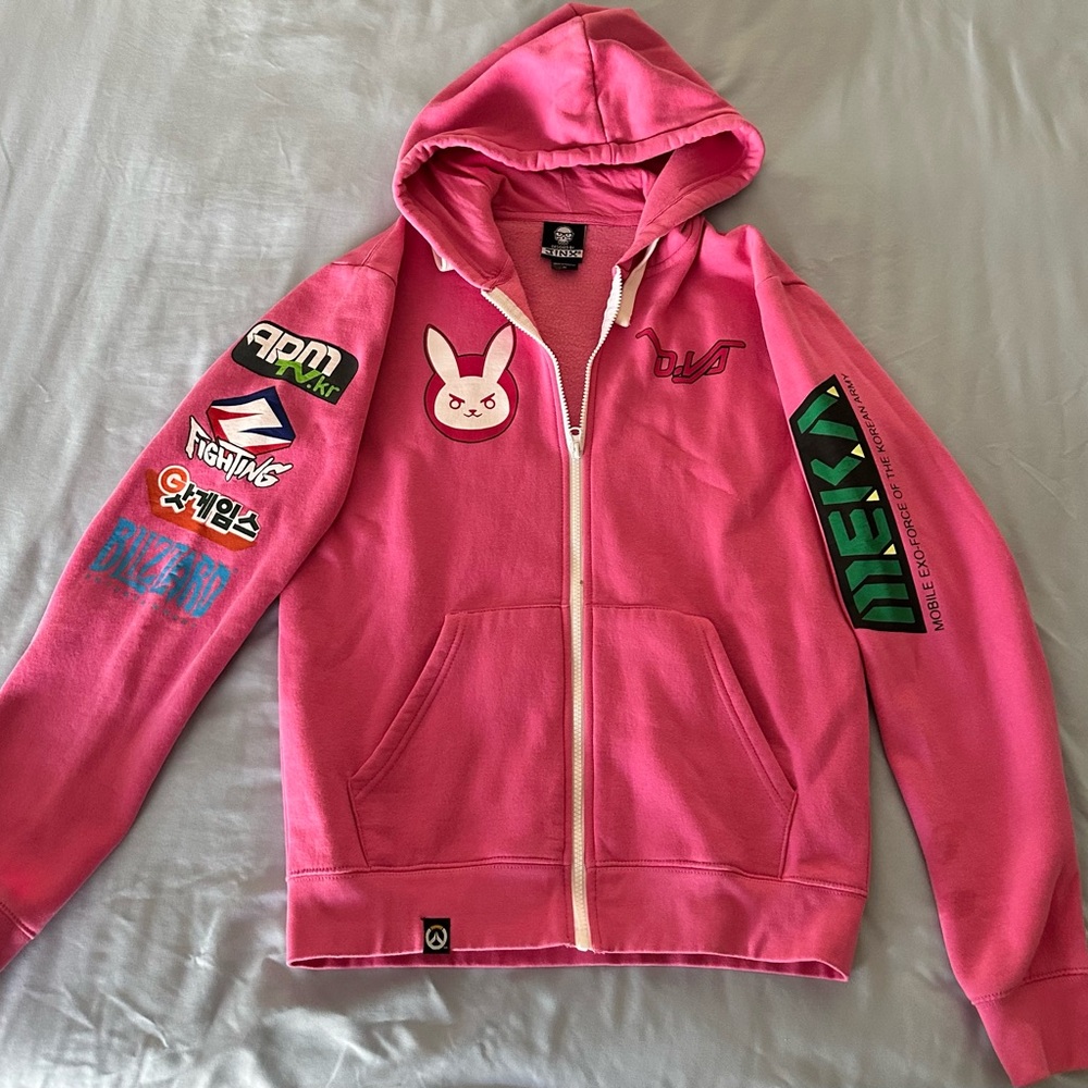 J!NX Overwatch D.Va Nerf This Ultimate Pink Hoodie Jinx Sz Med Unisex Hoodie